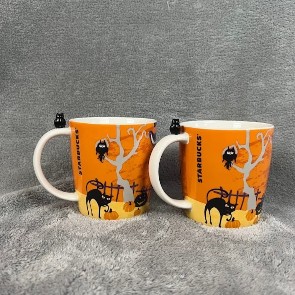 Lot of 2 Starbucks 2013 Halloween Mug Collectible Ceramic Cup